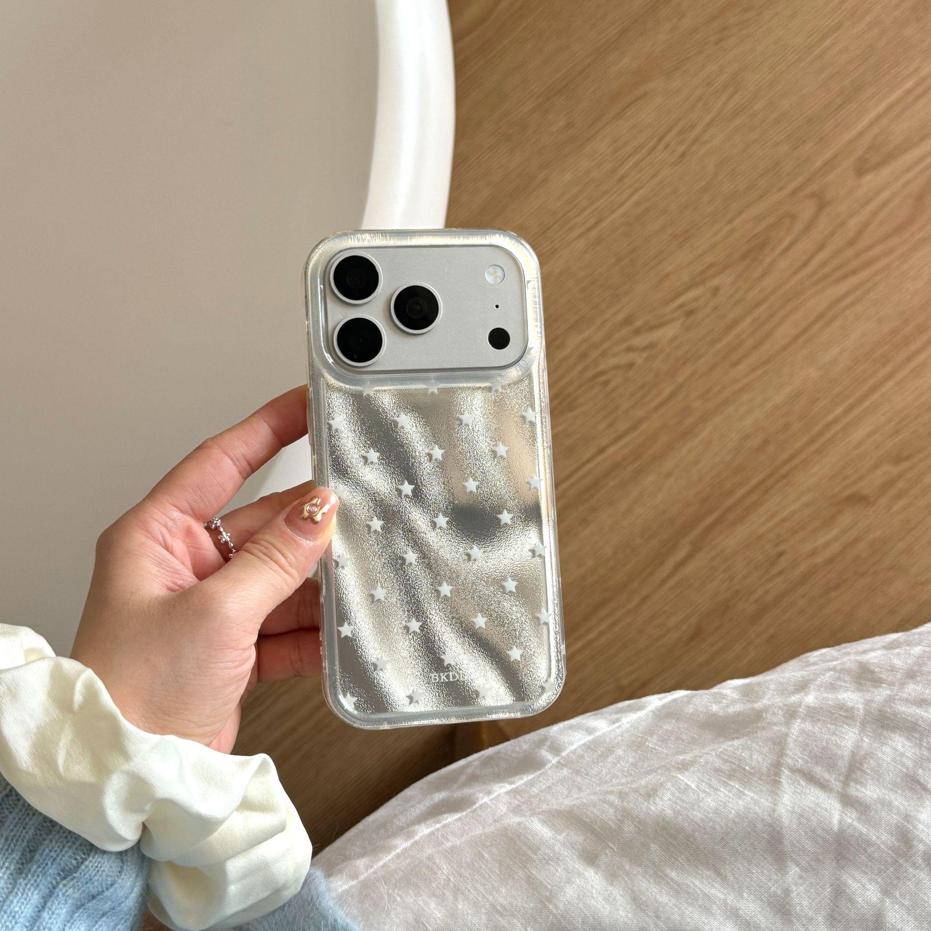 

Korean Style Starry Apple Phone Case for 17 Pro Max/16 Pro Max, Compatible with Double Layer 15 Pro/14 13