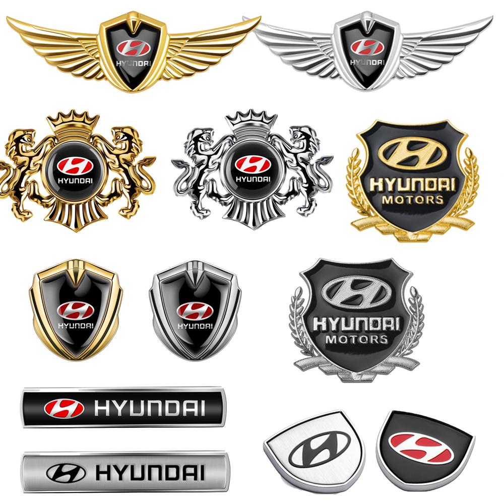 3D Metal Styling Car Decal Car Badge Tail Badge Decorative Sticker Fender Emblem For Hyundai Genesis I10 I20 I30 I40 IX20 IX35 XX5