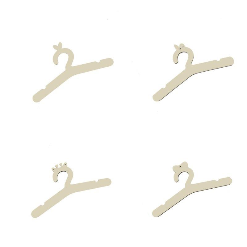 Cute Wooden Baby Hangers Bear Bunny Shaped Kids Clothes Hangers Heart Cutouts Non-Slip Nursery Organizer  Baby Clothes Outfits