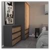 Comodino Stretto Nero 20 Cm Tavolino da Letto Con 1 Cassetto Per Camera da Letto Mansardata