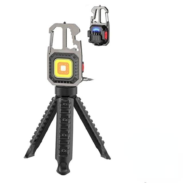 KDULIT LED Portable Keychain Flashlight Outdoor COB Work Light Emergency Lighting with Window Hammer Bottle Opener Lamp Camping