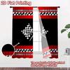 2D flat printing 2pcs Curtain Curtain Racing Checkered Flags Digital Printed Polyester Drapes Festive Curtains Perfect for