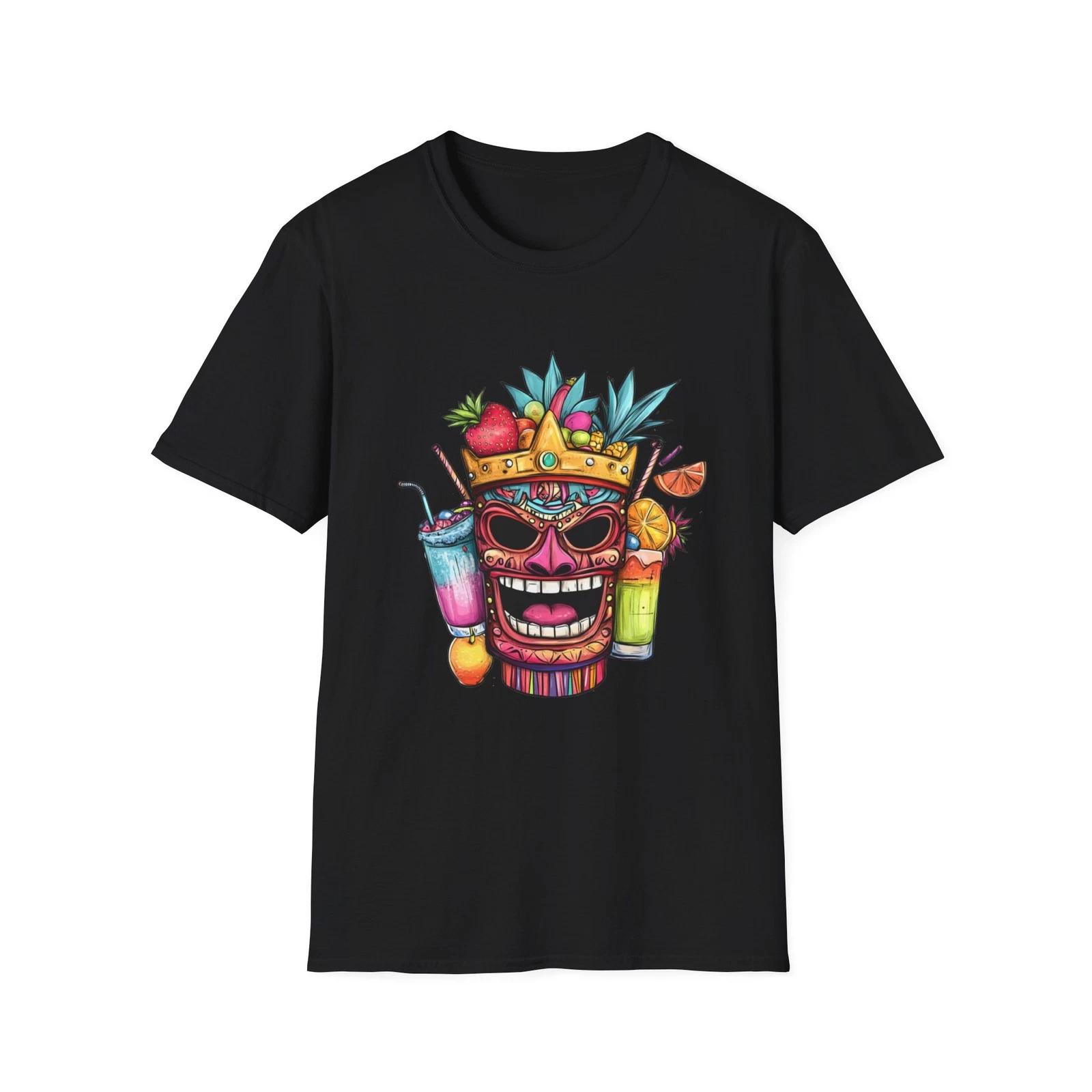 

Colorful Skull Cocktail Tee | Fun Unisex T-Shirt, Summer Vibes, Gift for [...] 4XL
