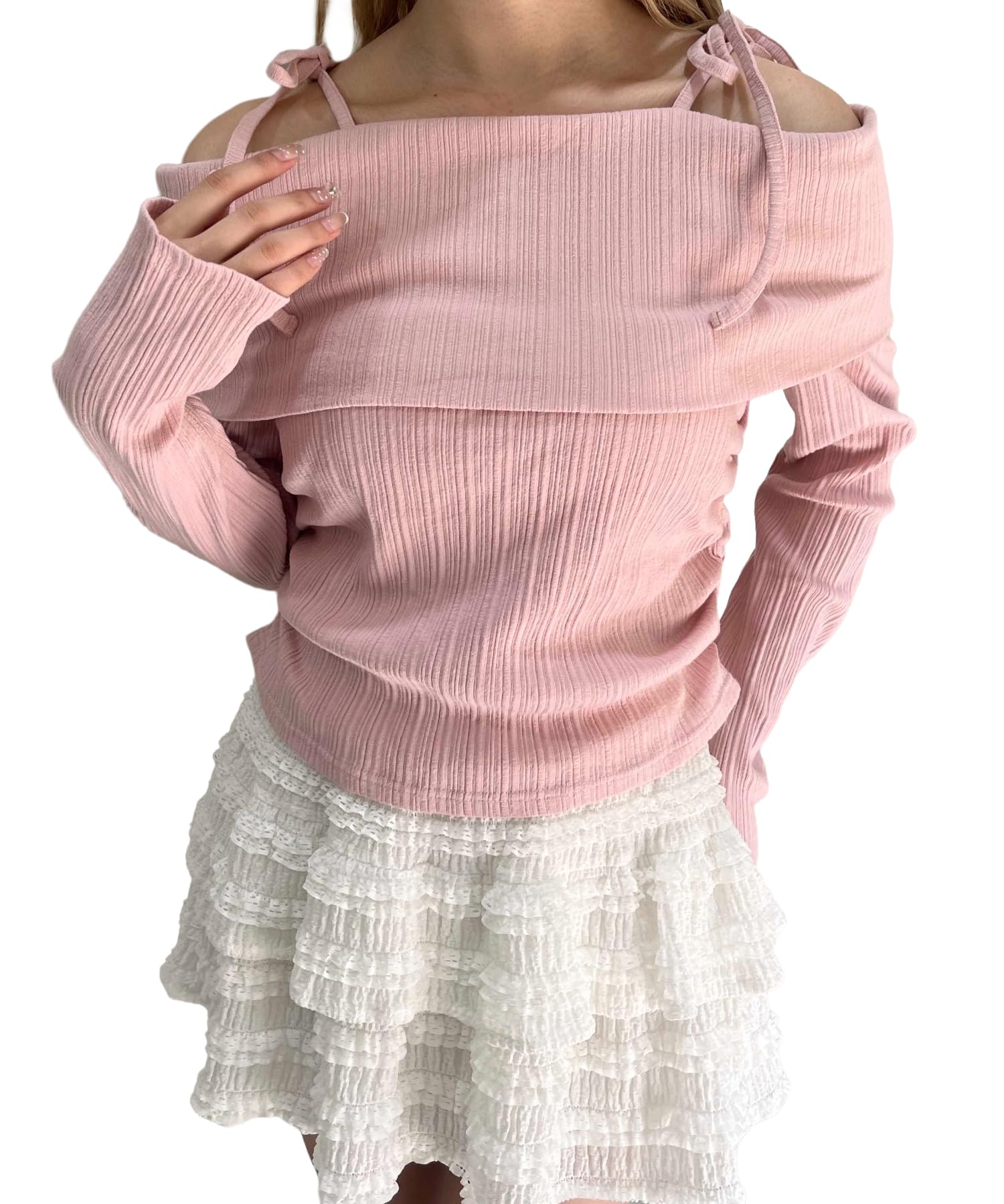 

WEGO PHILLY Ribbon Pink Off-the-Shoulder Top, Women s, розовый