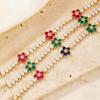 Luxury Flower Tennis Bracelet for Wome Colorful Zircon Floral Charms Tennis Chain Elegant Jewelry Tarnish Free