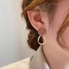 Brown Geometric Round Dangle Earings Vintage Matte Drop Earrings For Women Female Daily Life Ear Jewelry Girl Student Gifts