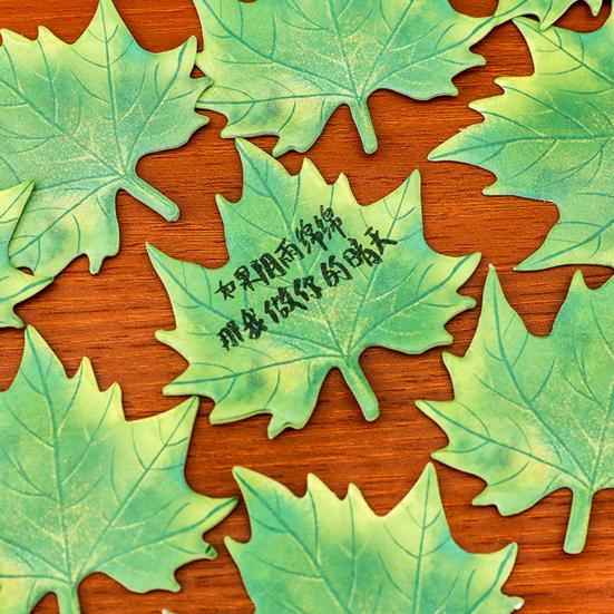 4PCS Memo Notes with Leaf Shape Smooth Writing Memo Sticker Strong Adhesive Reusable Practical Reminder Notes for Home Office