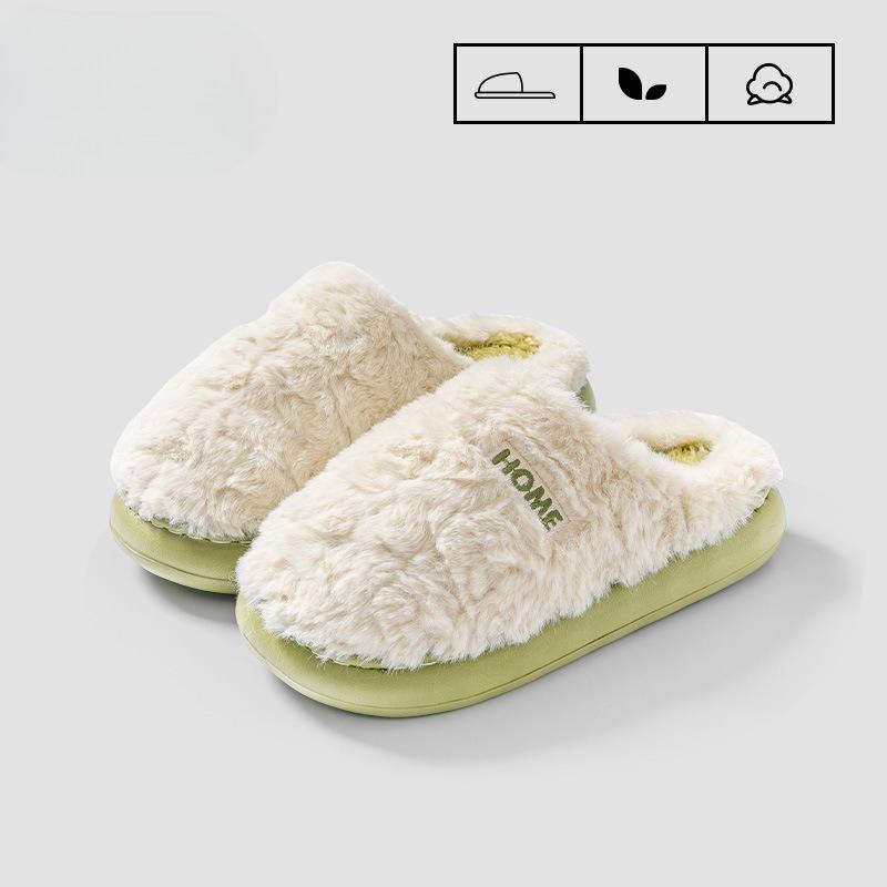 New Plush Cotton Shoes for Women's Home Use, Anti-slip Outerwear Slippers