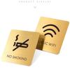 Stainless Steel Slogan No Smoking Sign Public Places Warning Signage Wall Stickers WIFI Plaque Number Custom Address Plates