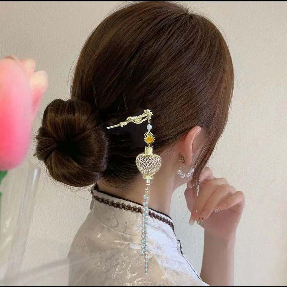 

Люминесцентный фонарь кисточка для волос Палка для волос в китайском стиле Светодиодная вилка для волос Cheongsam