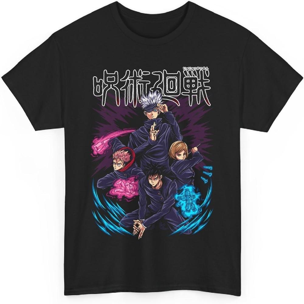 

Футболка унисекс Jujutsu Gojo Аниме Kaisen Satoru Японский хлопковый топ SS1 XXXXXL чёрный