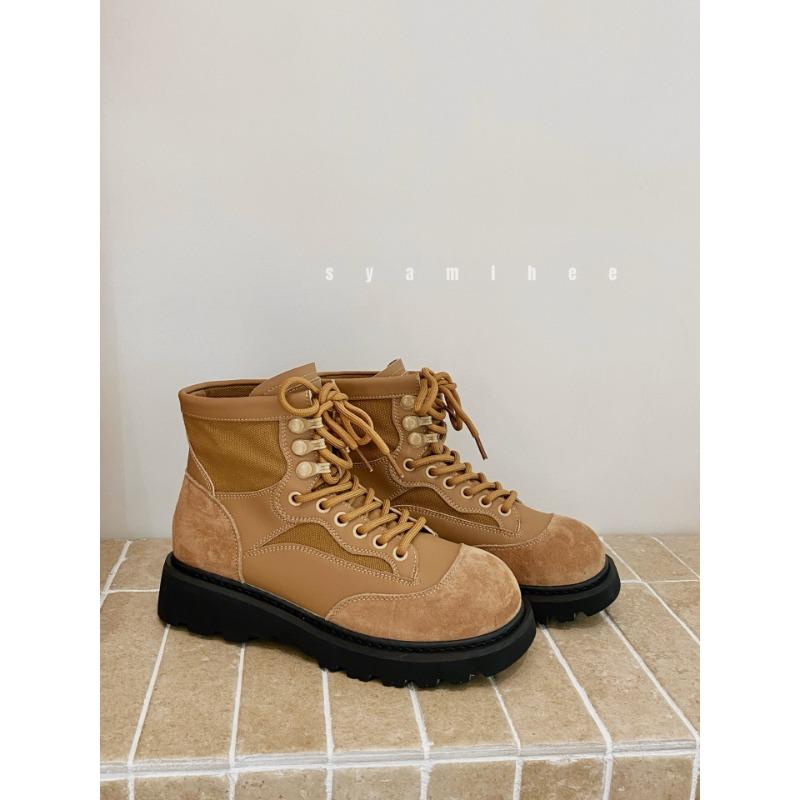 

Thick-soled outdoor Martin boots women s summer new breathable hiking desert boots tooling casual thin short boots 35 коричневый