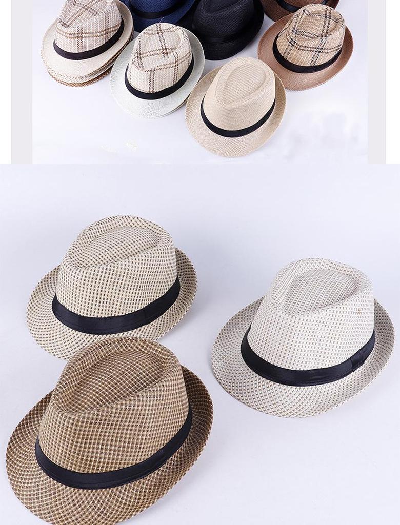 Unisex British Retro Fedora Short-Brim Round Crown Hat with Sun Protection