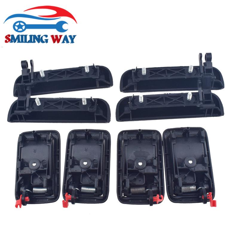 SMILING WAY# 8pcs Black ide & Outside Door Handle Front & Rear Left Right Set For Toyota Tercel 1995 1996 1997 1998