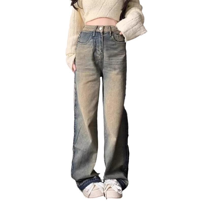 Women's Plus Size High Waist Wide Leg Distressed Jeans - Autumn Fashion