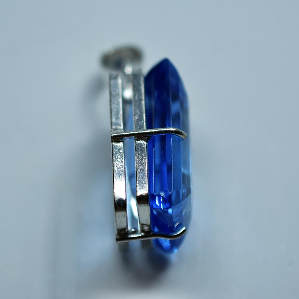 Topaz Albastru Natural 88 Ct Pandantiv Argint Sterling 925 Piatră Prețioasă Certificată Pentru Cadou My -367-k