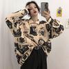 Harajuku Blouse Couple Shirt Women Men Clothing Blouses Bf Long Shirts Spring Autumn Turn-down Collar Casual Top
