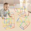300pcs Assembly Straw Constructor Toys Plastic Children's Straw Building Block  Home Decoration