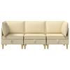 Modular Sofa Set with Storage Space 3 Pcs Cream Fabric