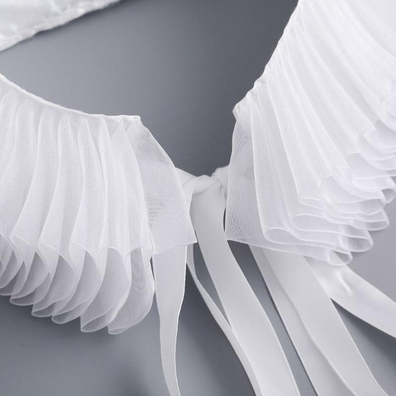 Kvinnor Viktoriansk Renässans Mesh Volang Falsk Krage Halsruff Kolonial Vävband Halsband för Halloween och Karnevaler