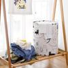 Foldable Round Laundry Basket with Adorable Cat Pattern Home Use Dirty Clothes Hamper Toy Clothes Storage Washing Clothes Hamper