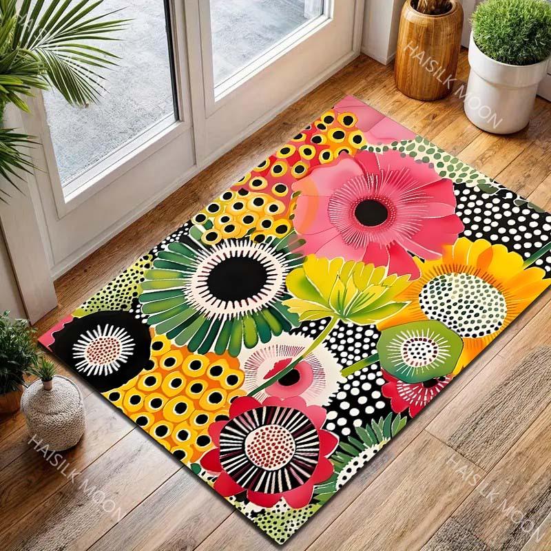 Multiple sizes Colorful Floral Pattern Rug Carpet for Living Room Bedroom Sofa Home Decor Non-slip Floor Mat Luxury Gift