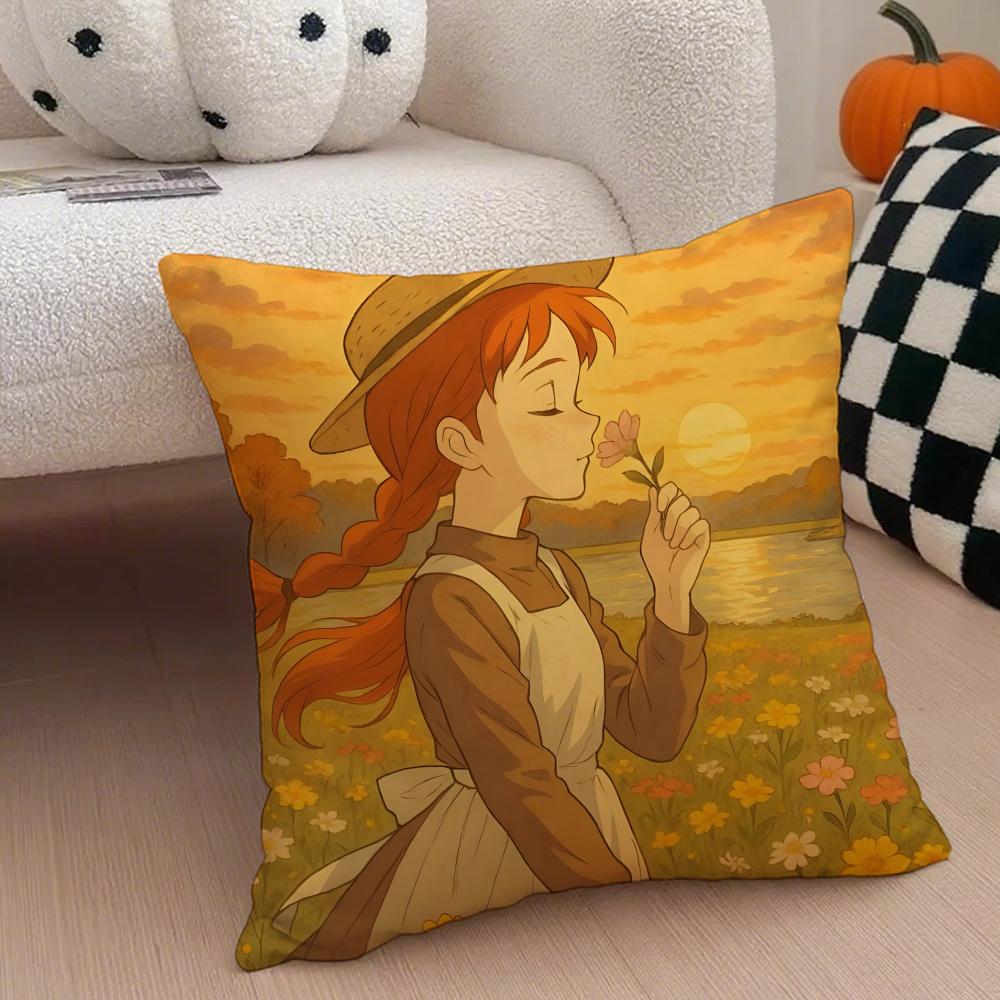 O-Of Green Gables Cushion Cover Throw Pillow Cover Hidden Button Durable Polyester Chair Cushion