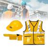 Construction Worker Costume Pretend Role Play Dress Up Toy Builder Career Outfit