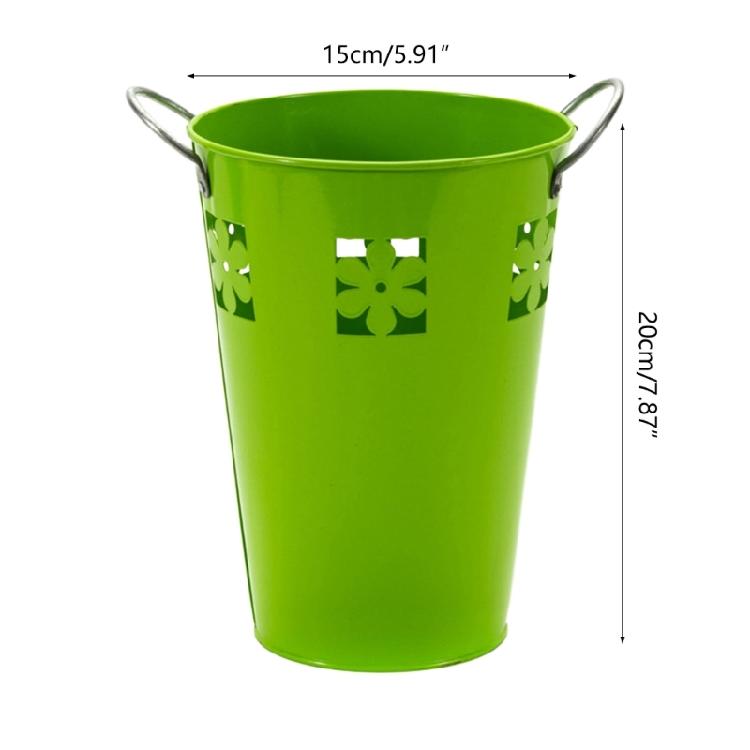 Iron Bucket Flower Pots Vintage Flower Container Metal Vase Bucket for Plant