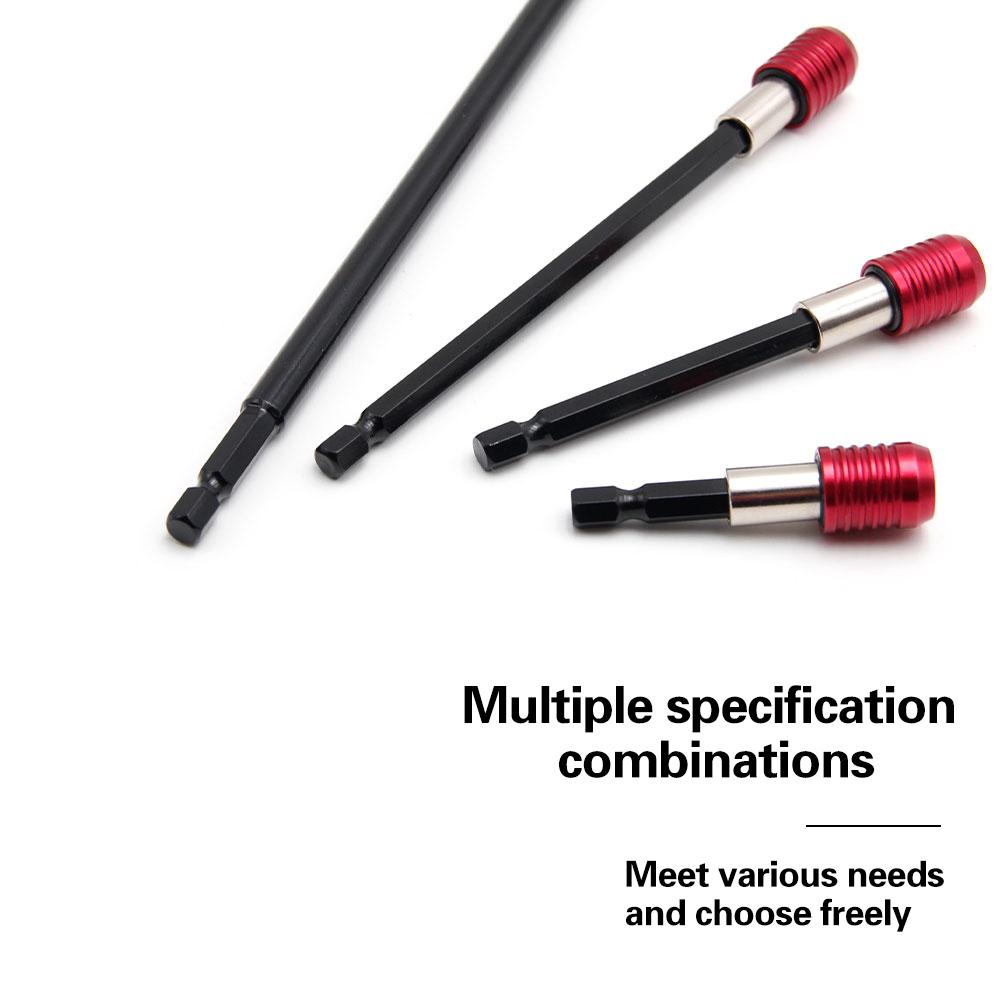 60-300mm Sechskant-Verlängerung Schnellspanner Selbstverriegelnde Verbindungsstange Roter Schraubenkopf Verlängerungsstange Elektrowerkzeug-Zubehörset