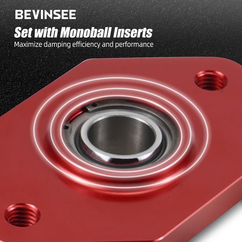 BEVINSEE Uniball Rear Lower Shock Mounts for BMW E90 E87 E91 E92 E93 E81 E82 E88 X1 E84, Replace for 33526768544,33 52 6 768 544
