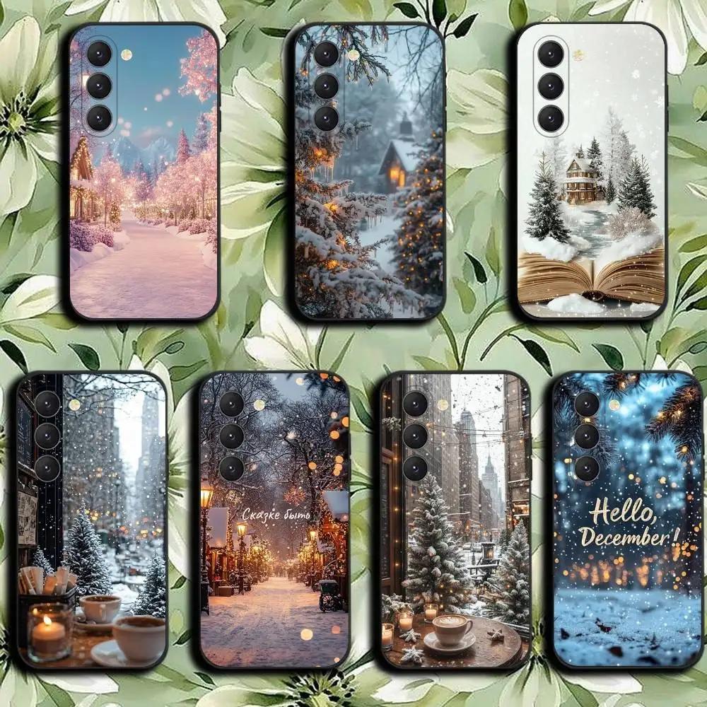 Cute Winter Snow Phone Case For Samsung Galaxy A52 A42 A32 A22 A12 A02S A72 A73 A51 A41 A31 A21S A71 A40 A30S A20S