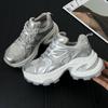 Foreign Trade Sports Shoes Women's 2025 Summer New Round Head Platform White Shoes Comfortable and Breathable Casual Shoes Dad Shoes