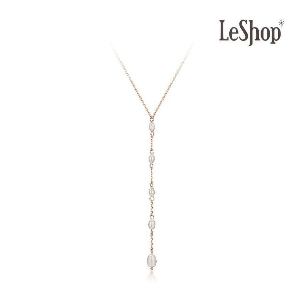 [LeShop] 14K Flow Pearl Necklace (Gold Plated)_LJ5204BRN