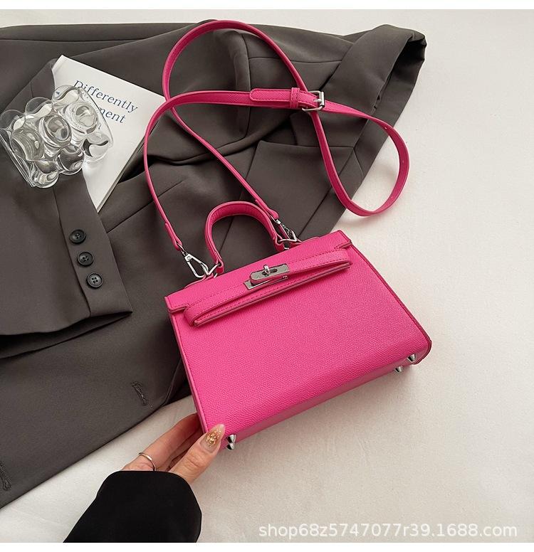 Hand Improvement Sense Kelly Small Square Bag Shoulder Bag European and American Retro High Intelligence Loose Davis Bag Shoulder Crossbody Bag