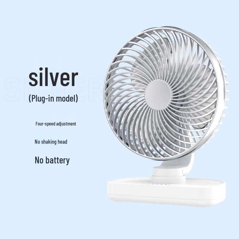 Compact USB Oscillating Fan: Silent Desktop Air Circulator for Home & Dorm Plug-in Non-oscillating