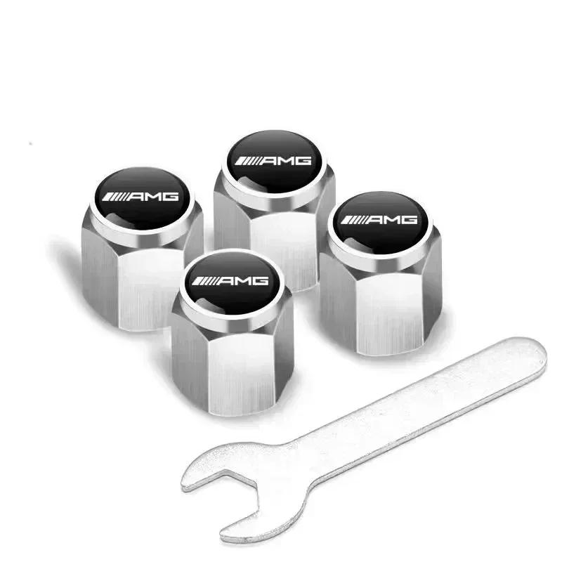 4Pcs Car Tire Valve caps Emblem metal Cap Case For Mercedes Benz B/C/E/S Class A Class C200L GLC GLE CLA accessories Car Styling CD2