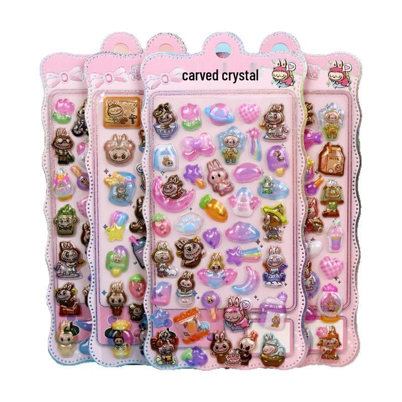 Labubu 3D Cartoon Rabbit Stickers - Elf Troupe Series for Kids