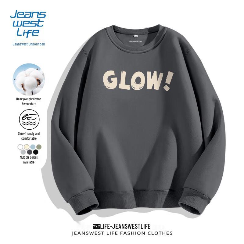 Jeanswest Life Heavyweight Letter Print Pullover Sweatshirt