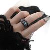 Personalized moonstone black and white men and women couple ring, high-end star opening retro light luxury ring