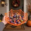 Halloween Holiday Decoration Spider Web Basket Plastic Cobweb Design Fruit Serving Bowl