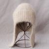 Warm Fur Ear Flap Cap Soft Skullies Beanies Cozy Woman Knit Cap  Winter Season