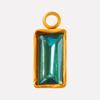 6pcs Rectangle Geometric Crystal Pendants Stainless Steel Charms For Jewelry Making Supplies Metal Rhinestone Charm DIY Bracelet