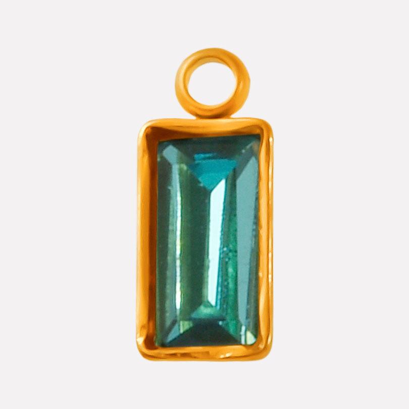 6pcs Rectangle Geometric Crystal Pendants Stainless Steel Charms For Jewelry Making Supplies Metal Rhinestone Charm DIY Bracelet