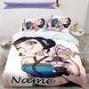 3pcs KPop Demon Hunters14 Cover Set - Personalized Name, HD Printed Bedding with 1 Cover and 2 Pillowcases - Perfect for Home Decor, Easy Care