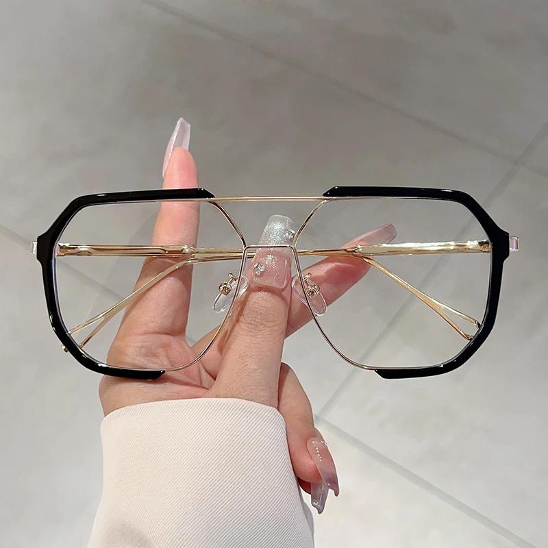 Oversized Pilot Sunglasses  New in Vintage Double Bridge Shades Trendy Fashion Korean Style Brand Design Sun Glasses