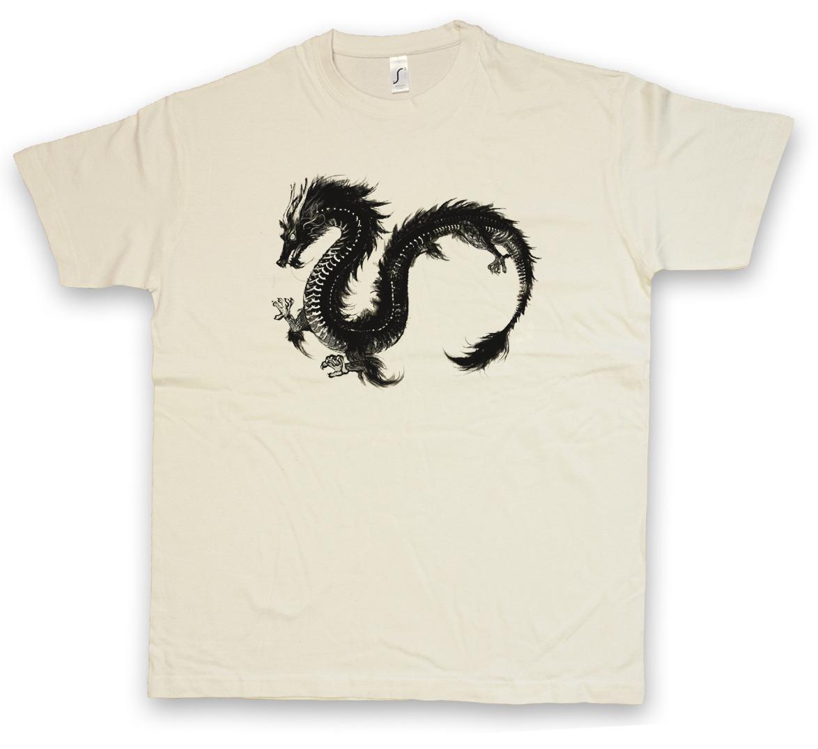 CHINESE DRAGON III T-SHIRT Dragon Fantasy Tattoo Monster Dragon Japanese Asia- XL