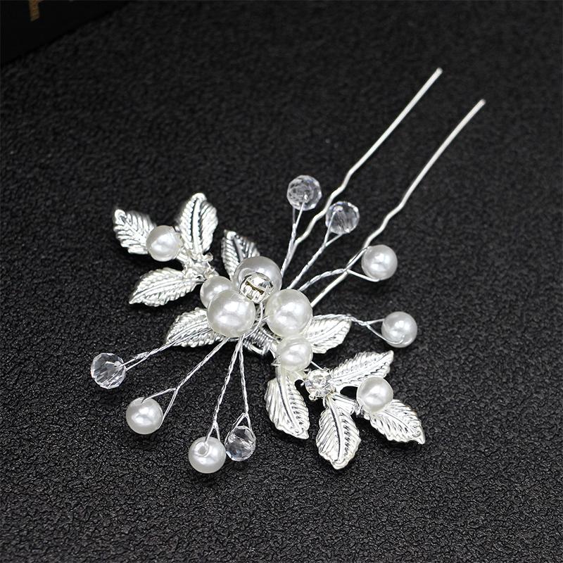 Fashion U-shaped Hairpin Hair Clips Leaf Pearl Hair Bridal Headwear Wedding Jewelry Hair Accessories