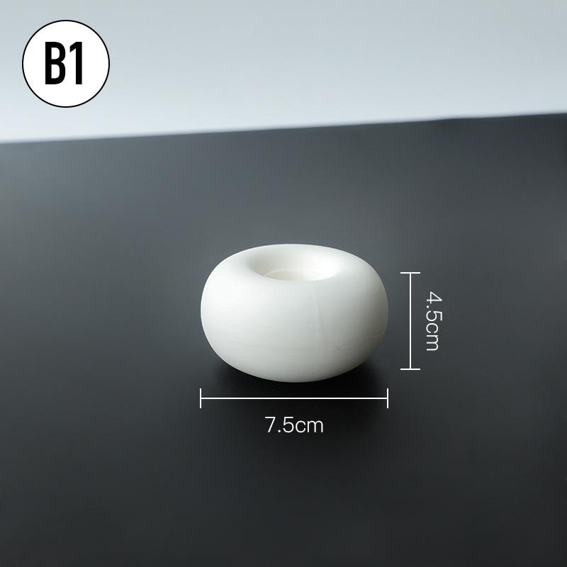 Luxury Electroplating Silver Candlestick Holder Modern Living Room Office Art Decoration Creative Ceramic Cylinder Candle Holder