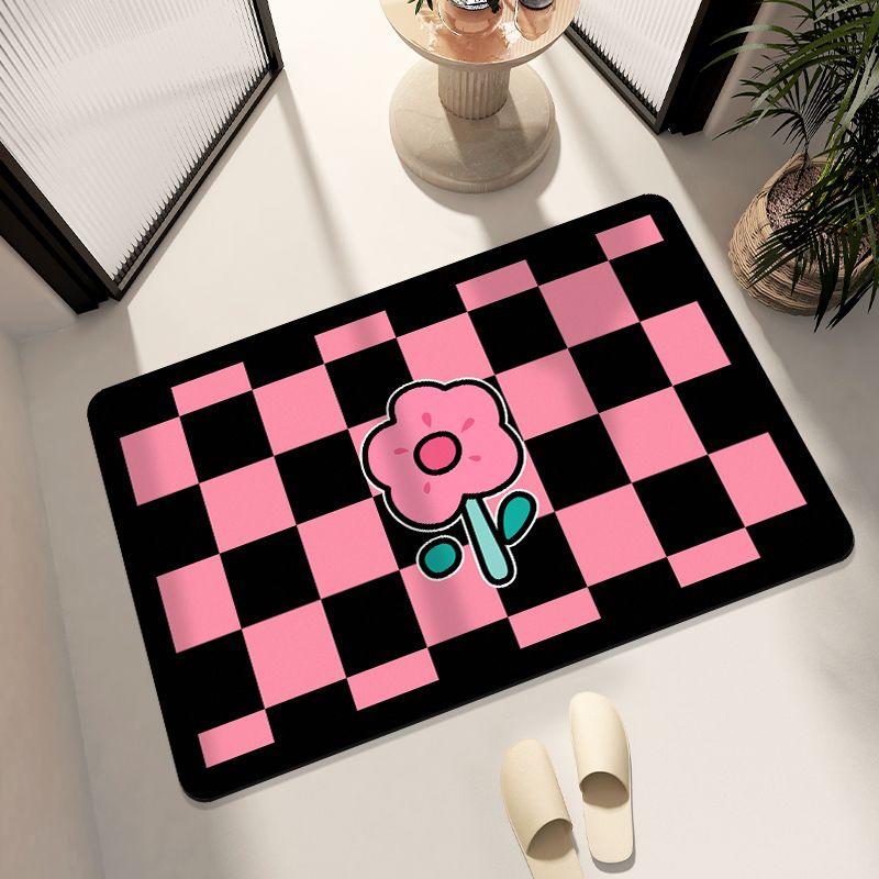 Algal Mud Floor Mat, Strong Water Absorbing Quick Drying Foot Mat, Bathroom Carpet, Shower Room Door Non Slip Soft Cushion